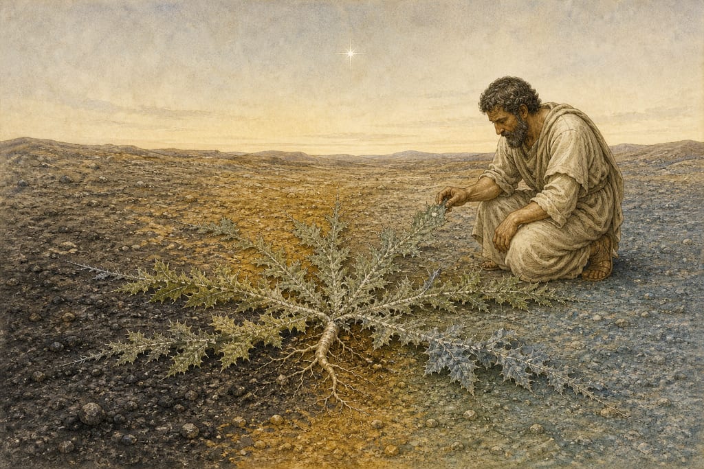 THE CHAMÆLEON, IXIAS, ULOPHONON, OR CYNOZOLON; TWO VARIETIES OF IT: TWELVE REMEDIES. Complete modern editorial illustration created specifically for this chapter.