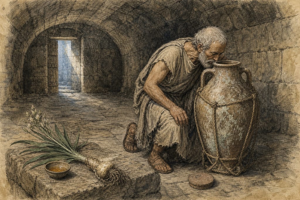 SQUILL VINEGAR: SEVENTEEN REMEDIES. Complete modern editorial illustration created specifically for this chapter.