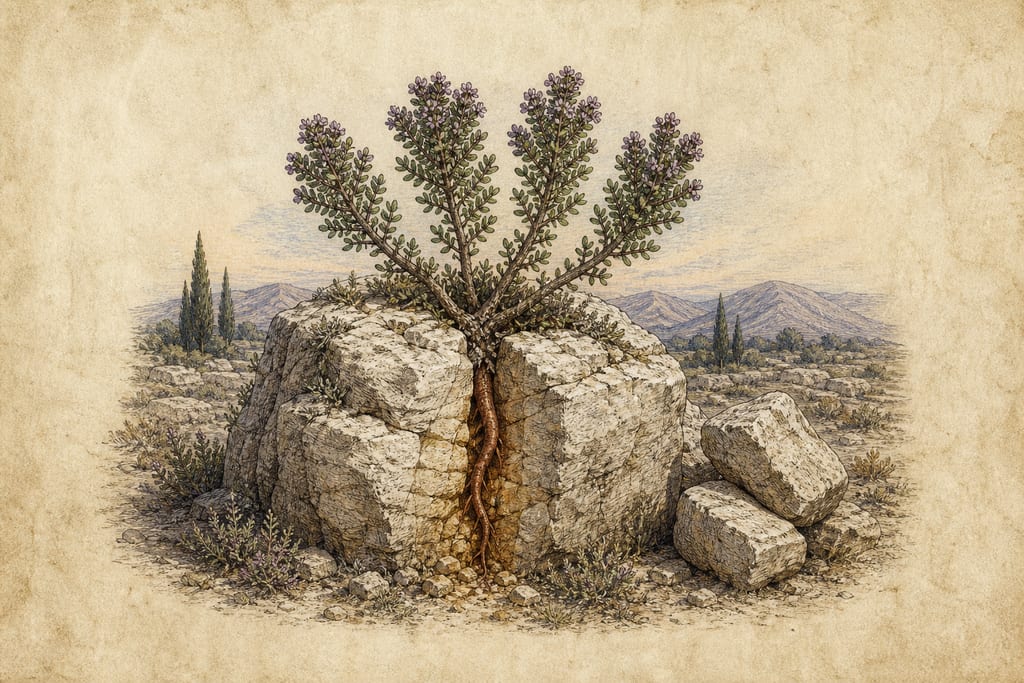 ALUM, ALSO CALLED SYMPHYTON PETRÆON: FOURTEEN REMEDIES. Complete modern editorial illustration created specifically for this chapter.