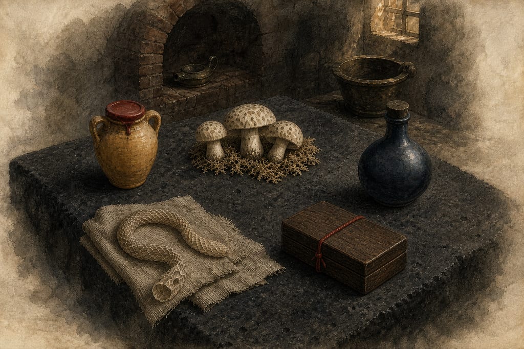 VARIOUS COUNTER-POISONS. Complete modern editorial illustration created specifically for this chapter.