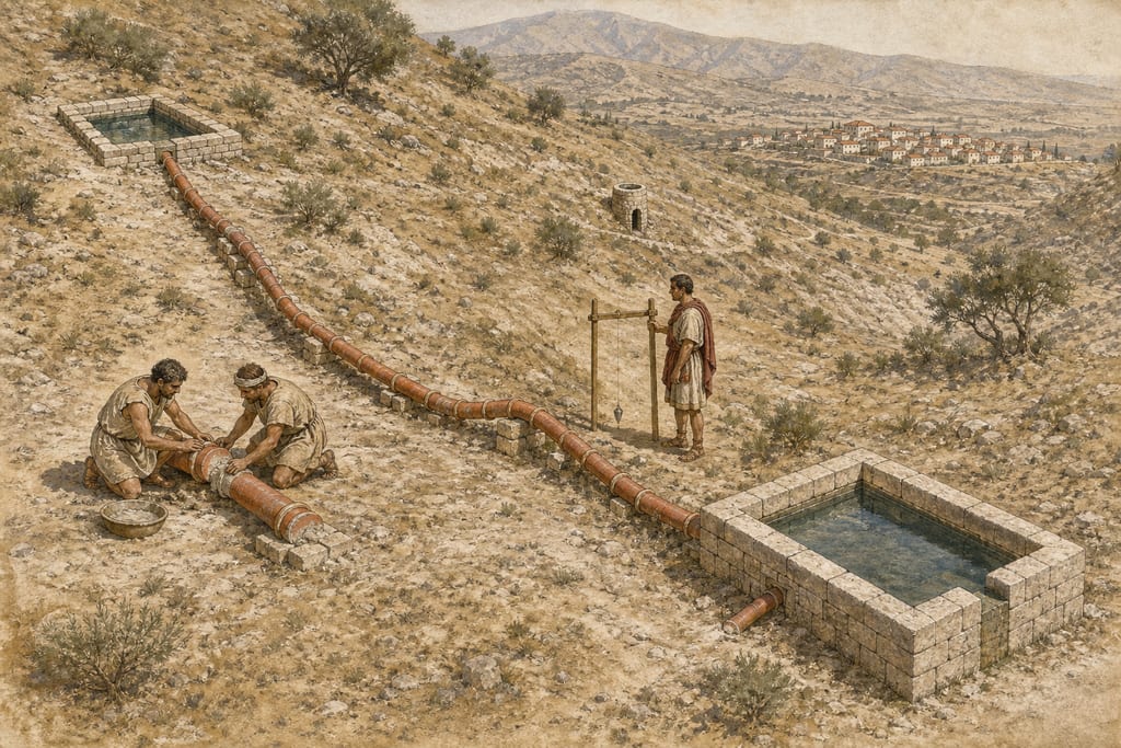 THE METHOD OF CONVEYING WATER. Complete modern editorial illustration created specifically for this chapter.