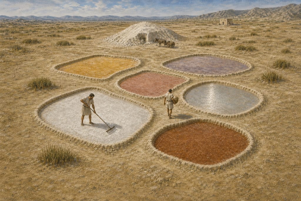THE VARIOUS KINDS OF SALT; THE METHODS OF PREPARING IT, AND THE REMEDIES DERIVED FROM IT. TWO HUNDRED AND FOUR OBSERVATIONS THEREUPON. Complete modern editorial illustration created specifically for this chapter.