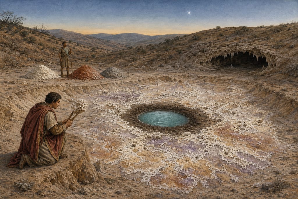 THE VARIOUS KINDS OF NITRUM, THE METHODS OF PREPARING IT, AND THE REMEDIES DERIVED FROM IT: TWO HUNDRED AND TWENTY-ONE OBSERVATIONS THEREON. Complete modern editorial illustration created specifically for this chapter.