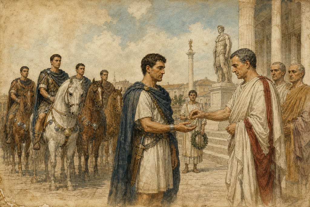 PARTICULARS CONNECTED WITH THE EQUESTRIAN ORDER. Complete modern editorial illustration created specifically for this chapter.