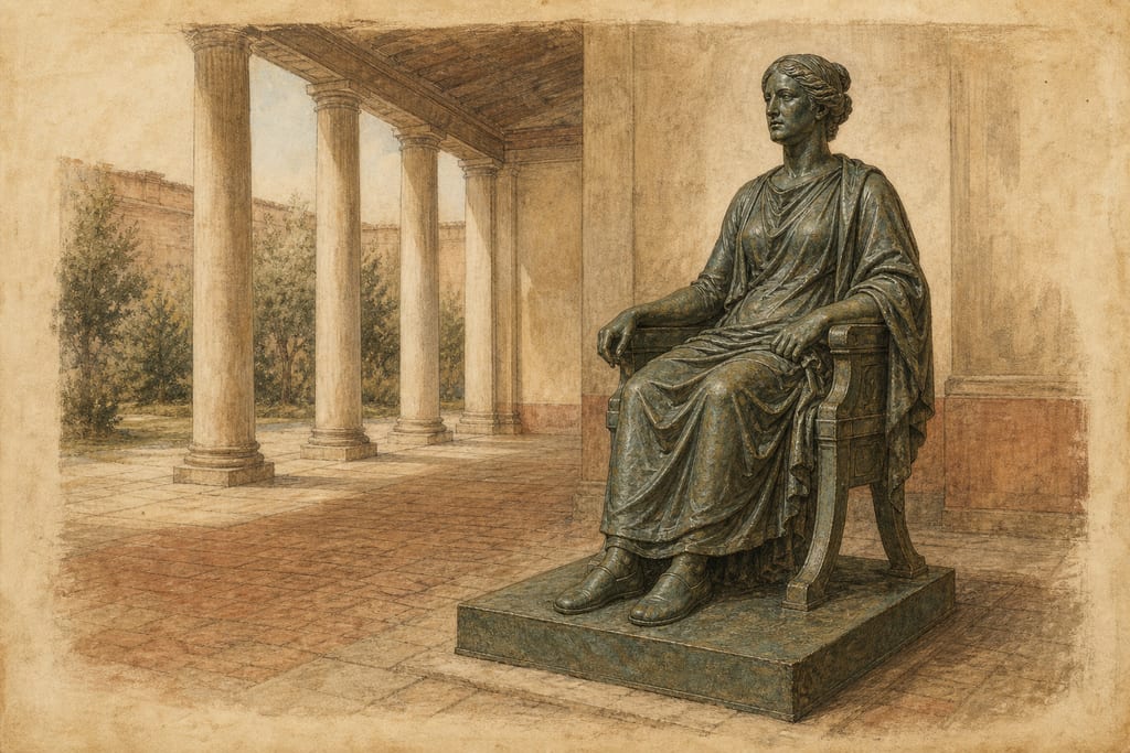 IN HONOUR OF WHAT FOREIGNERS PUBLIC STATUES WERE ERECTED AT ROME. Complete modern editorial illustration created specifically for this chapter.