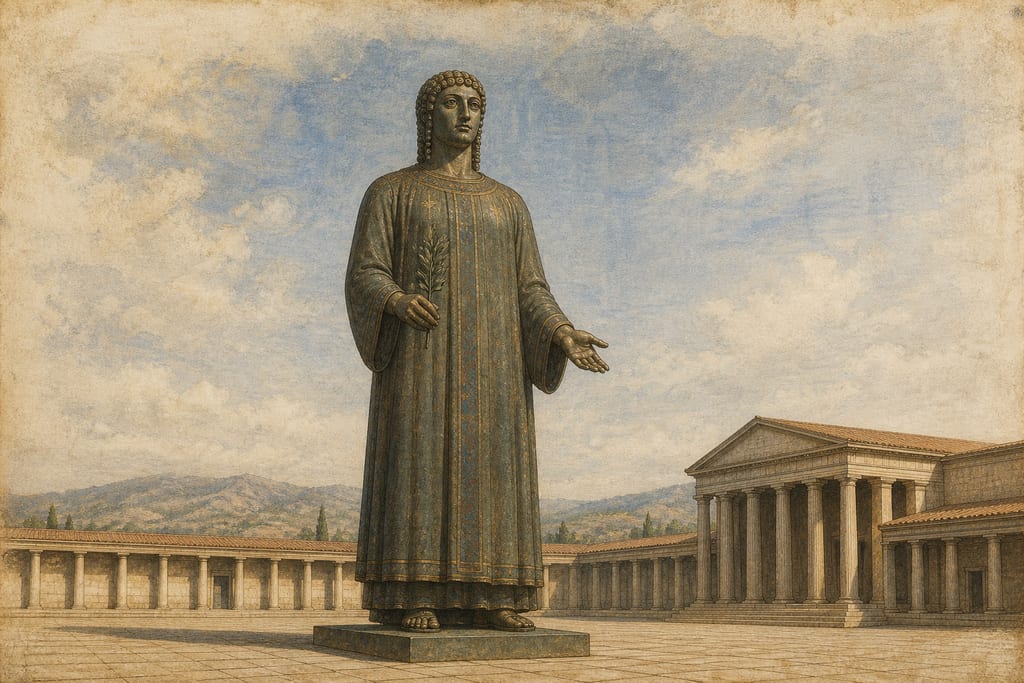 THAT THERE WERE STATUARIES IN ITALY ALSO AT AN EARLY PERIOD. Complete modern editorial illustration created specifically for this chapter.