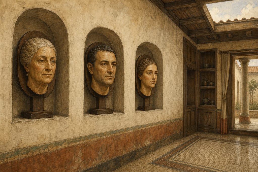 THE HONOUR ATTACHED TO PORTRAITS. Complete modern editorial illustration created specifically for this chapter.