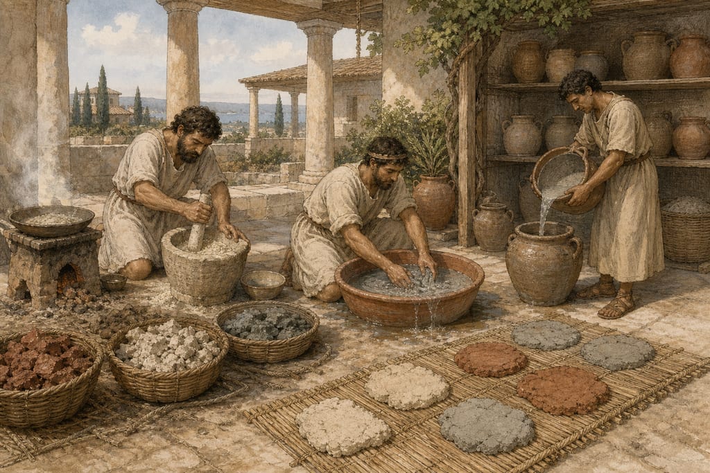 SAMIAN EARTH: THREE REMEDIES. Complete modern editorial illustration created specifically for this chapter.