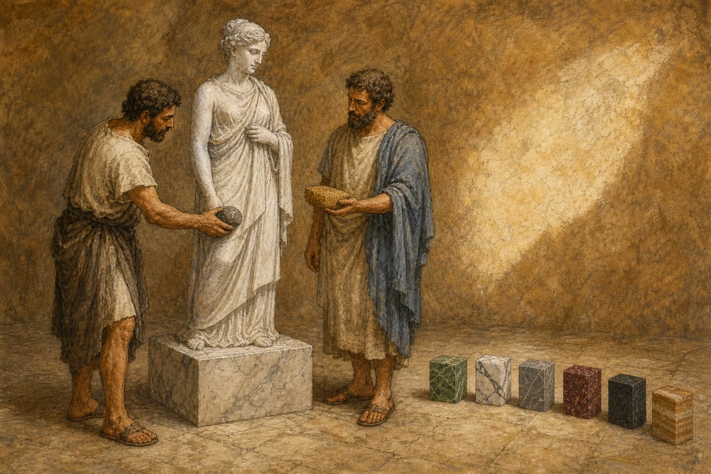 STONE OF NAXOS. STONE OF ARMENIA. Complete modern editorial illustration created specifically for this chapter.