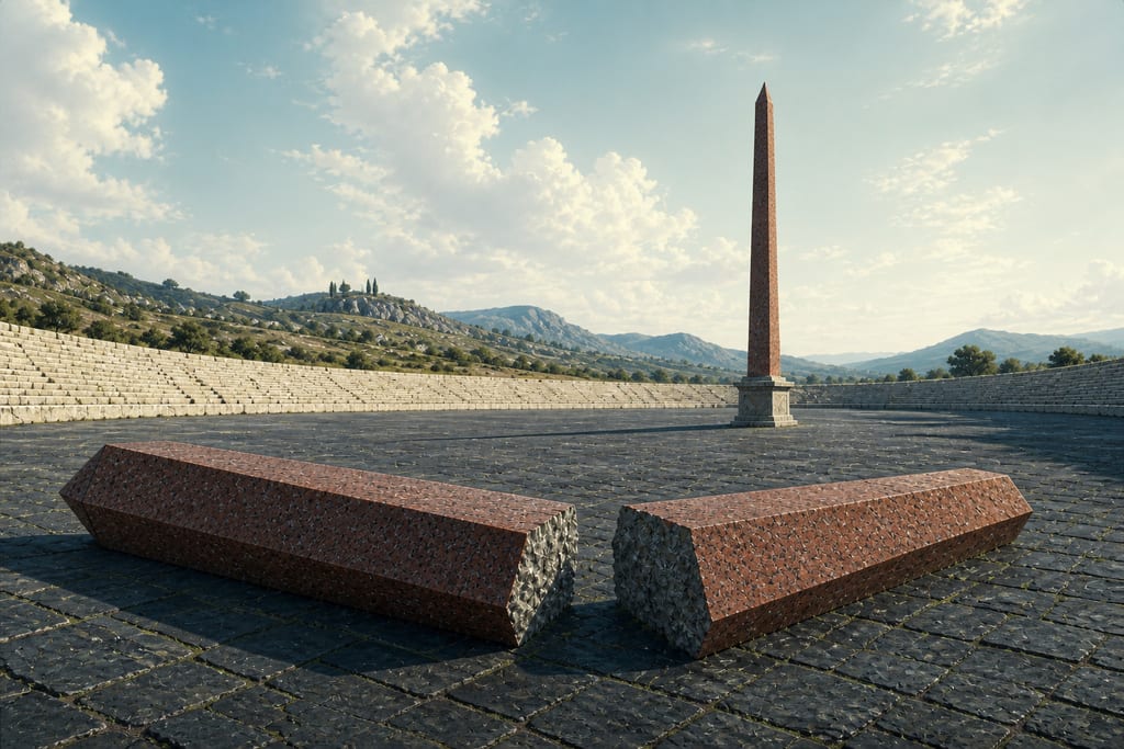 THE OBELISK WHICH SERVES AS A DIAL IN THE CAMPUS MARTIUS. Complete modern editorial illustration created specifically for this chapter.