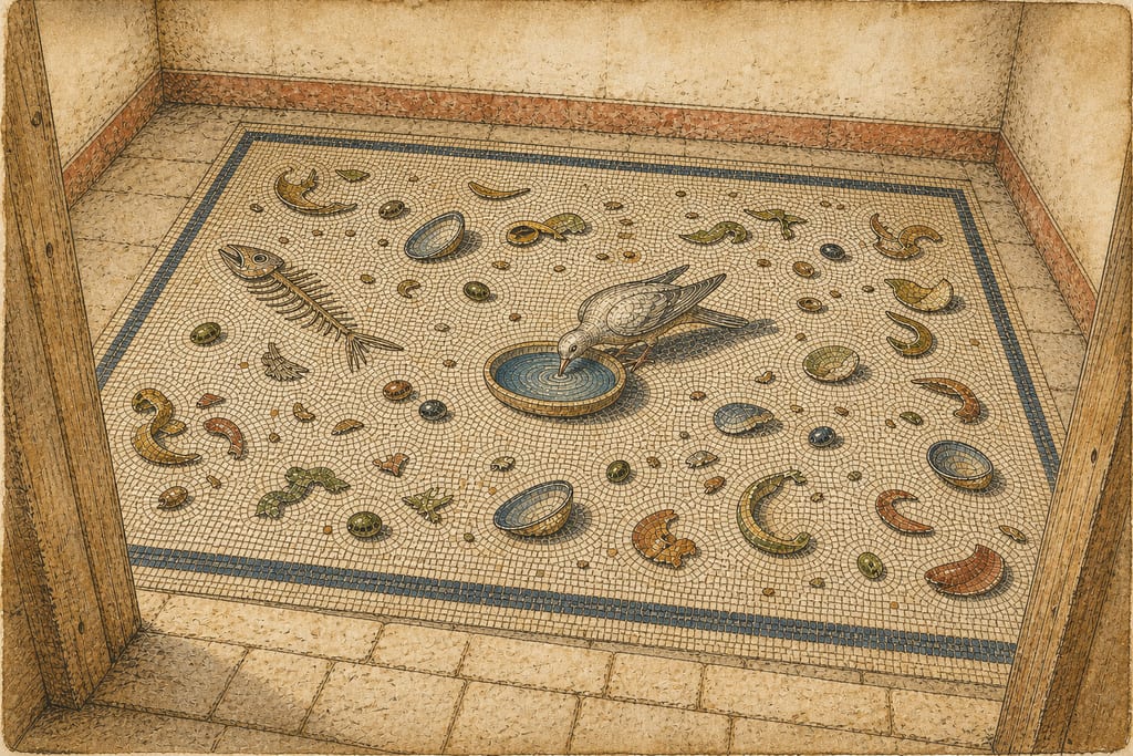 PAVEMENTS. THE ASAROTOS ŒCOS. Complete modern editorial illustration created specifically for this chapter.